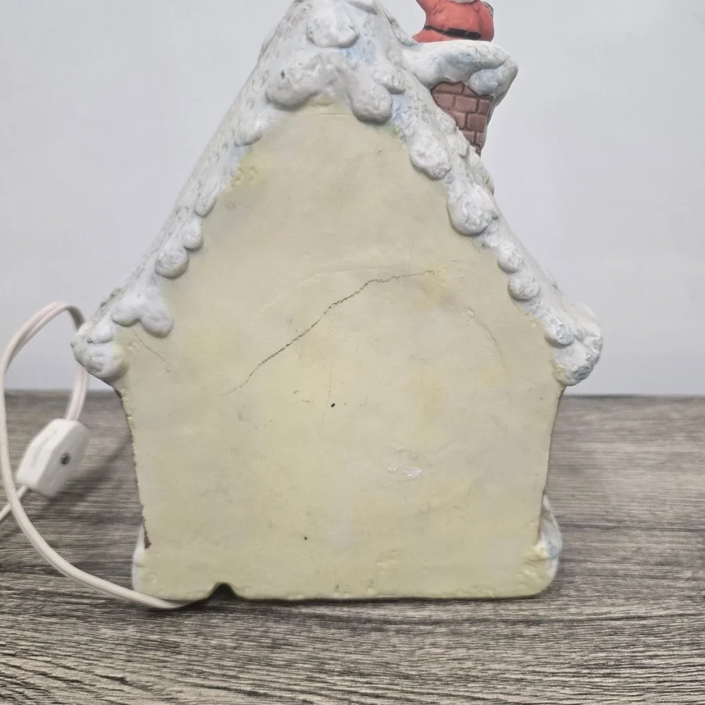 Vtg Christmas House Light‎ Up Santa Reindeer Snow Village Plug In TESTED & WORKS